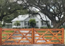 Cedar automated double swing gates